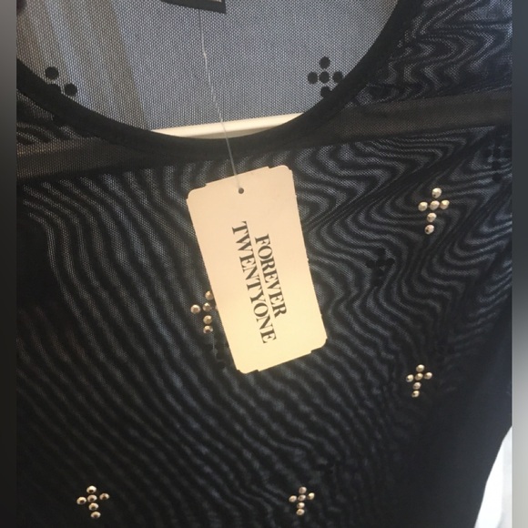 Shine Bright in this Gold Cross Embellished Black Mesh Top - Brand New w… - Picture 9 of 9